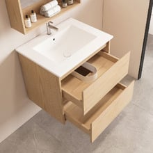 Laulea 600mm Wall Hung Single Vanity with Ceramic Countertop